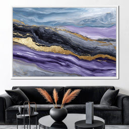 Lavender Gold Marble Drift - NicheCanvas