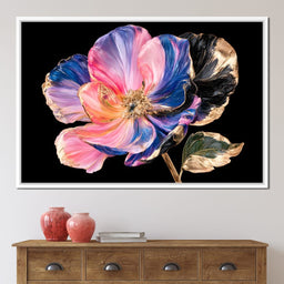Gilded Petals Unfolding Into Night - NicheCanvas
