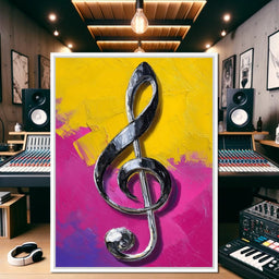Electric Treble Clef Glow - NicheCanvas