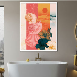 Tidal Shore And Floral Shell - NicheCanvas