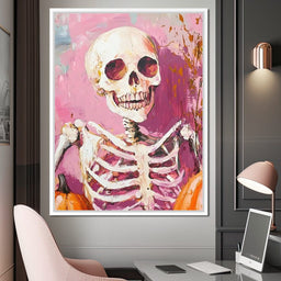 Pink Grin Skeleton Harvest - NicheCanvas