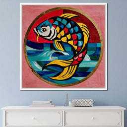 Colorful Koi Fish Mosaic Wave - NicheCanvas