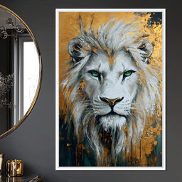 Majestic Lion Gold Radiance - NicheCanvas