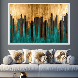 Golden Reflections Vertical Harmony - NicheCanvas