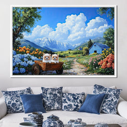 Pomeranian Wagon - NicheCanvas