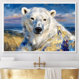 Golden Arctic Polar Bear Portrait - Neal Hackett - NicheCanvas