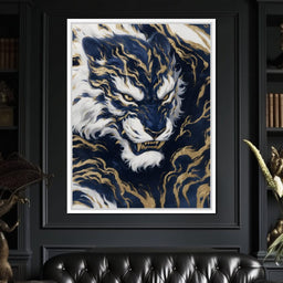 Majestic Midnight Gold Tiger - NicheCanvas