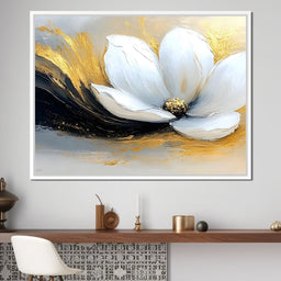 Golden Petals Onyx Dance - NicheCanvas