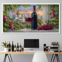 Gilded Reflections Vineyard Balcony - NicheCanvas