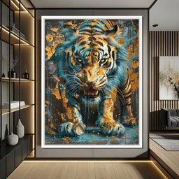 Majestic Radiance of a Golden Cat - NicheCanvas