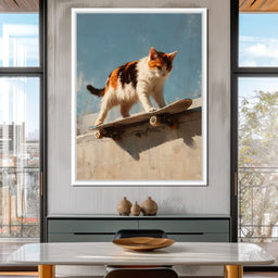 Calico Cat Skateboard Ride - NicheCanvas