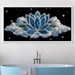 Celestial Lotus over Starlit Cloud - NicheCanvas