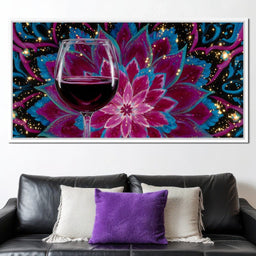 Celestial Petals Wine Mandala - NicheCanvas
