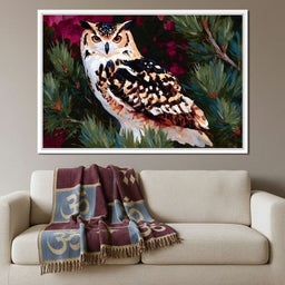Autumn Pines Watchful Owl - NicheCanvas