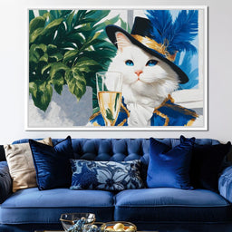 White Feline Toast - NicheCanvas