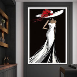 The White Dress -  Elegant Nocturne Silhouette - NicheCanvas
