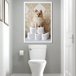 Pomeranian Toilet Tissue Throne - NicheCanvas