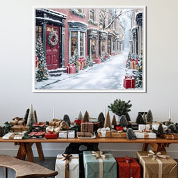 Snowy Carol Lane Holiday Cheer - NicheCanvas