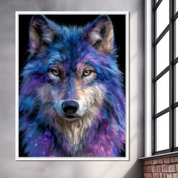 Galactic Wolf Night Watcher - NicheCanvas