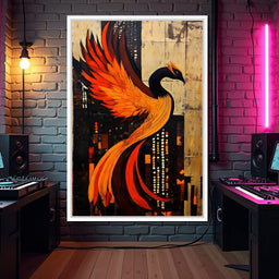 Phoenix Rise Through Flames - NicheCanvas