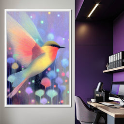 Luminous Bird of Starlit Garden - NicheCanvas