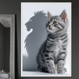 Brave Kitten Lion Shadow - NicheCanvas