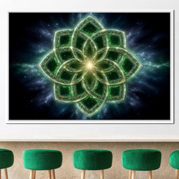 Celestial Emerald Knot Bloom - NicheCanvas