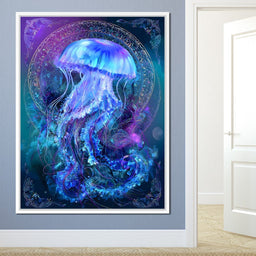 Glowing Jellyfish Ocean Ballet - NicheCanvas
