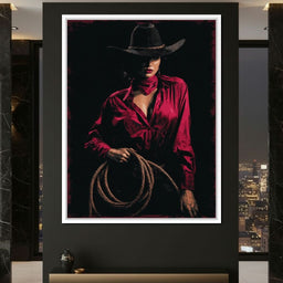 Midnight Cowgirl Red Blouse - NicheCanvas