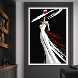 The White Dress - Elegant Silhouette - NicheCanvas