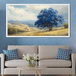 Majestic Cerulean Tree Vista - NicheCanvas