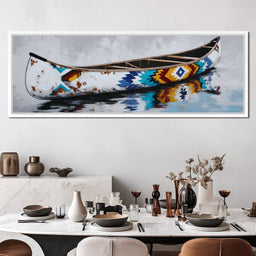 Reflections Of The Painted Canoe - NicheCanvas