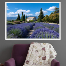 Provence Lavender Farmhouse Sky - NicheCanvas