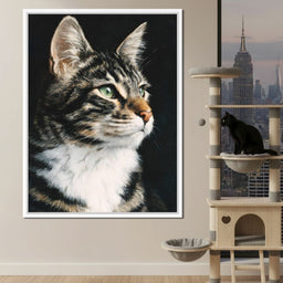 Emerald Eyed Tabby Portrait - NicheCanvas