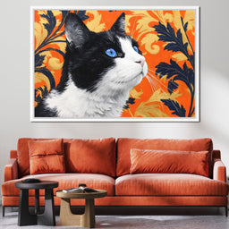 Golden Regal Feline Gaze - NicheCanvas