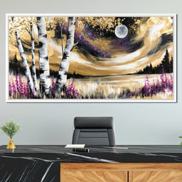 Golden Solstice Over The Purple Wilds - NicheCanvas