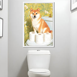Shiba Guarding Bathroom Rolls - NicheCanvas