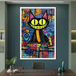 Neon Grin Alley Cat Pop - NicheCanvas
