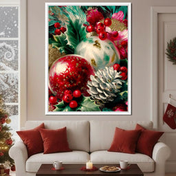 Festive Ornaments Holiday Glow - NicheCanvas