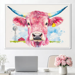 Meadows Pink Bull - NicheCanvas