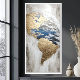 Golden Earth Reflection - NicheCanvas