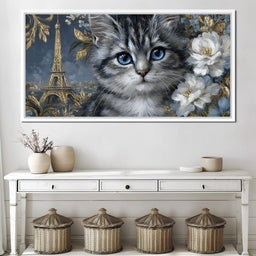 Eiffel Dreams Feline Romance - NicheCanvas