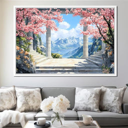 Mountain Blossom Panorama - NicheCanvas