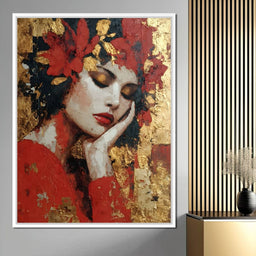 Golden Petals Dreaming Beauty - NicheCanvas