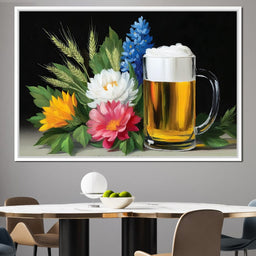 Golden Brew With Blossoms - NicheCanvas