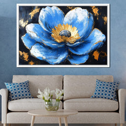 Blue Petals Celestial Bloom - NicheCanvas