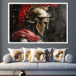 Spartan Solitude in Crimson - NicheCanvas