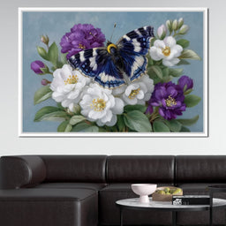 Blue Butterfly Garden Blossom - NicheCanvas