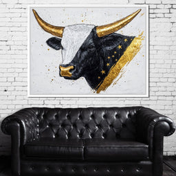 Golden Star Bull Elegance - NicheCanvas