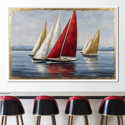 Bold Regatta On Open Water - NicheCanvas